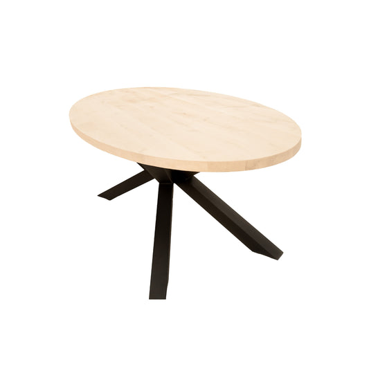 Ovale Eettafel Jackson | Ovaal Eiken Blad | Stalen Zwart Gepoedercoate Spider Poot 2