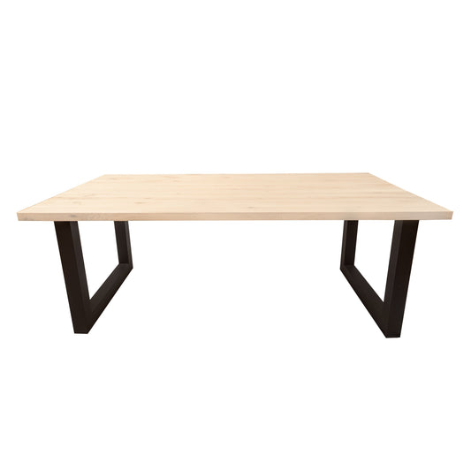 Rechthoekige Eettafel Blair | Rechthoekig Eiken Blad | Stalen Zwart Gepoedercoate U Poot 1