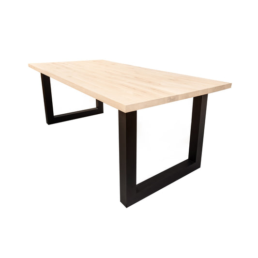 Rechthoekige Eettafel Blair | Rechthoekig Eiken Blad | Stalen Zwart Gepoedercoate U Poot 2