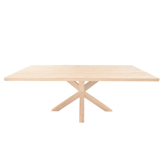 Rechthoekige Eettafel Russel | Rechthoekig Eiken Blad | Handgemaakte Eiken Matrix Poot Blank 1