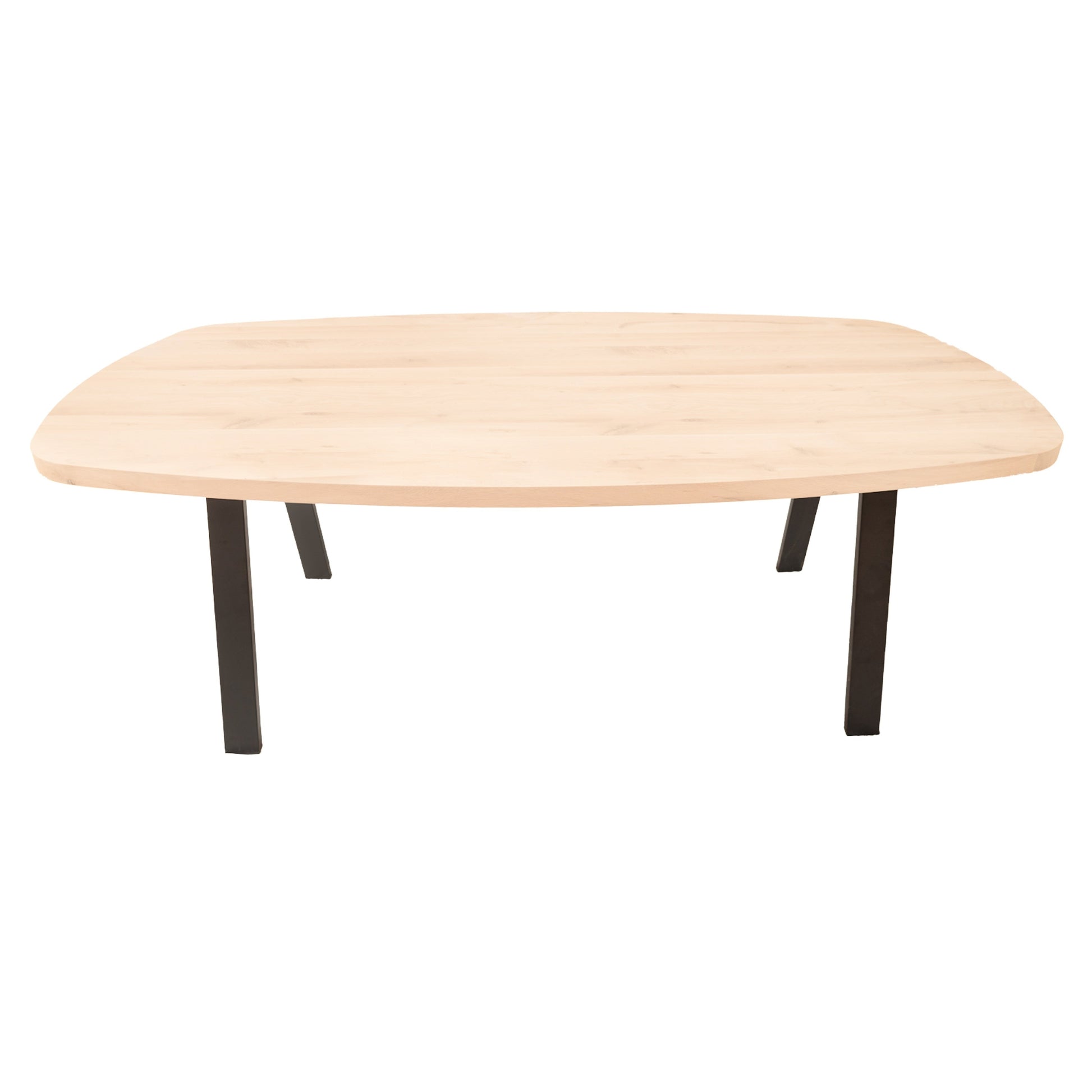 Deens Ovale Eettafel Boston | Deens Ovaal Eiken Blad | Stalen Zwart Gepoedercoate Steel Poot 1