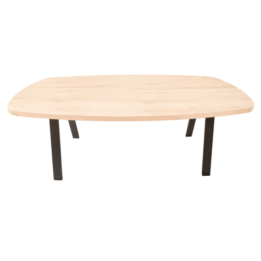 Deens Ovale Eettafel Boston | Deens Ovaal Eiken Blad | Stalen Zwart Gepoedercoate Steel Poot 1