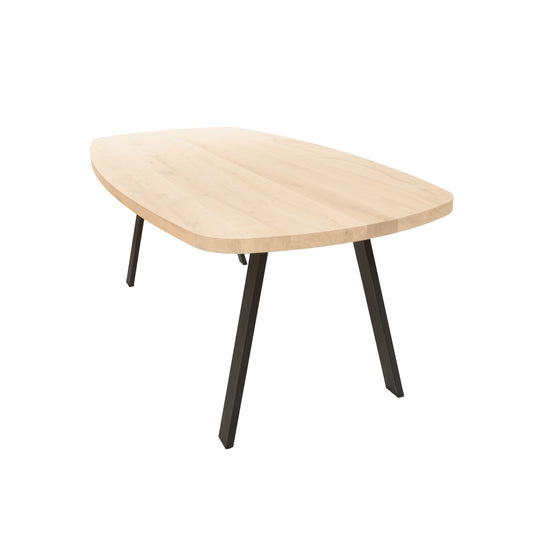 Deens Ovale Eettafel Boston | Deens Ovaal Eiken Blad | Stalen Zwart Gepoedercoate Steel Poot 2