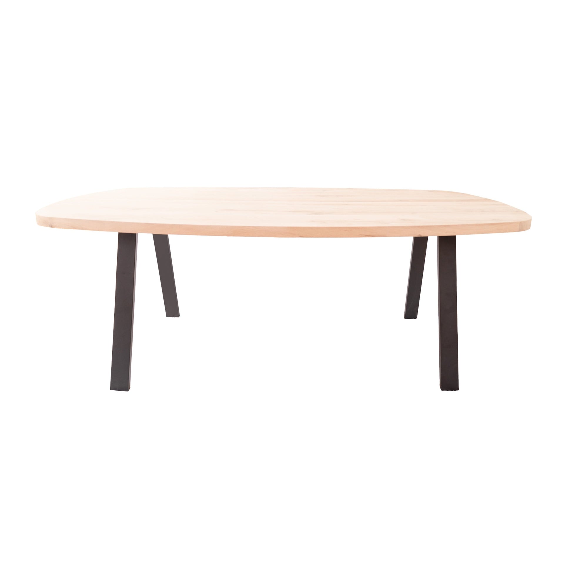 Deens Ovale Eettafel Boston | Deens Ovaal Eiken Blad | Stalen Zwart Gepoedercoate Steel Poot 3