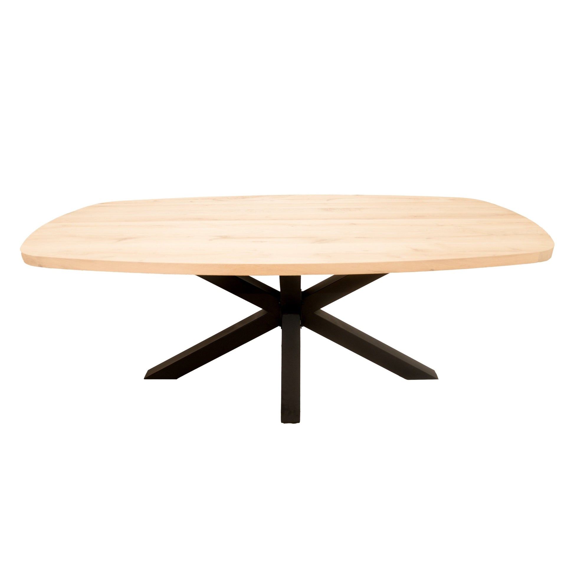 Deens Ovale Eettafel Bucks | Deens Ovaal Eiken Blad | Stalen Zwart Gepoedercoate Matrix Poot 1