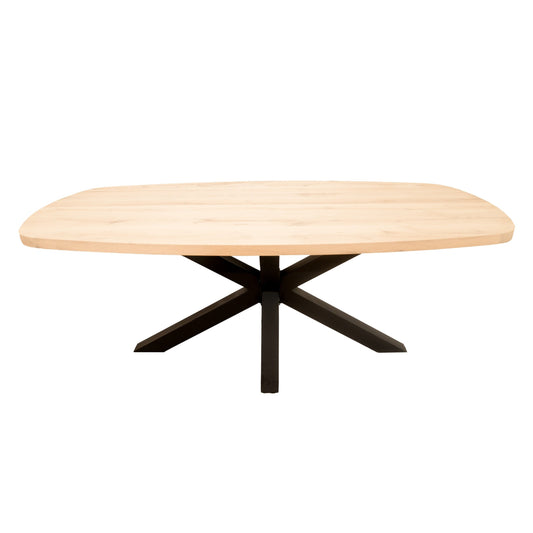 Deens Ovale Eettafel Bucks | Deens Ovaal Eiken Blad | Stalen Zwart Gepoedercoate Matrix Poot 1