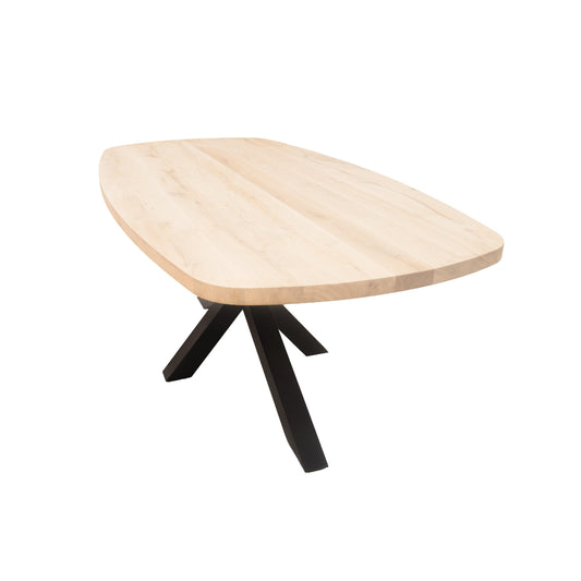Deens Ovale Eettafel Bucks | Deens Ovaal Eiken Blad | Stalen Zwart Gepoedercoate Matrix Poot 2