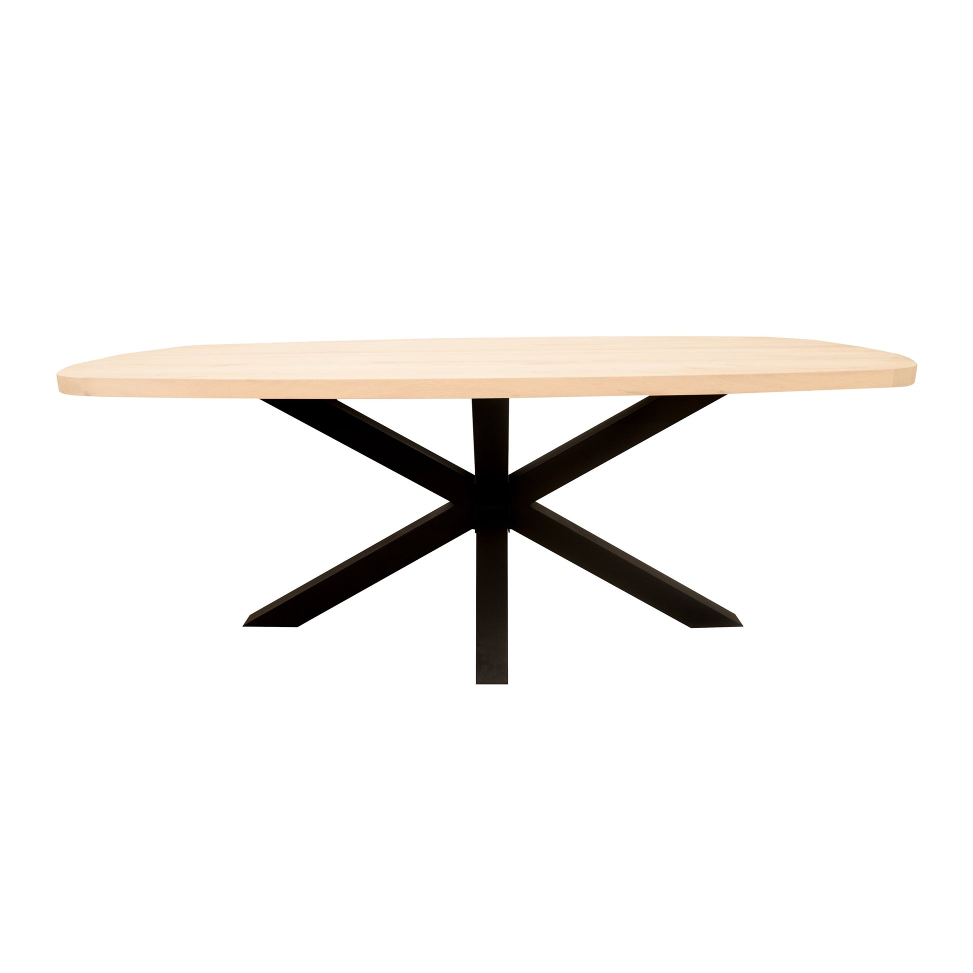 Deens Ovale Eettafel Bucks | Deens Ovaal Eiken Blad | Stalen Zwart Gepoedercoate Matrix Poot 3