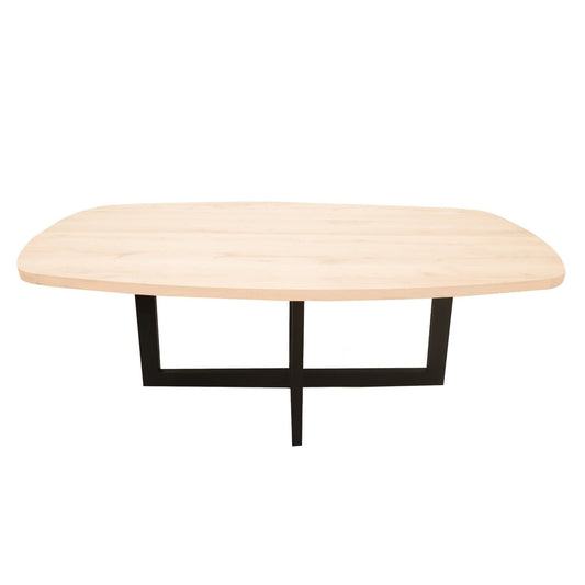 Deens Ovale Eettafel Carson | Deens Ovaal Eiken Blad | Stalen Zwart Dubbele U Poot 1