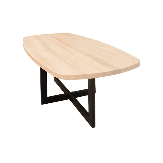 Deens Ovale Eettafel Carson | Deens Ovaal Eiken Blad | Stalen Zwart Dubbele U Poot 2