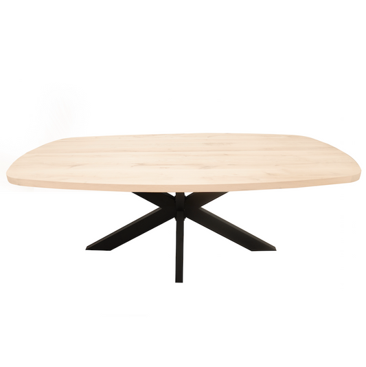Deens Ovale Eettafel Chase | Deens Ovaal Eiken Blad | Stalen Zwart Gepoedercoate Matrix Poot 1