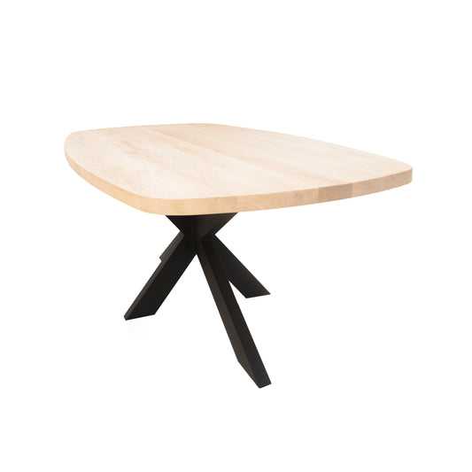 Deens Ovale Eettafel Chase | Deens Ovaal Eiken Blad | Stalen Zwart Gepoedercoate Matrix Poot 2