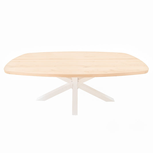 Deens Ovale Eettafel Delta | Deens Ovaal Eiken Blad | Stalen Wit Gepoedercoate Matrix Poot 1