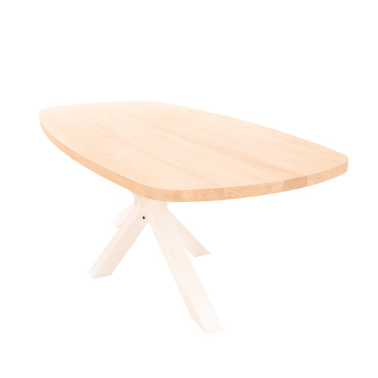 Deens Ovale Eettafel Delta | Deens Ovaal Eiken Blad | Stalen Wit Gepoedercoate Matrix Poot 2