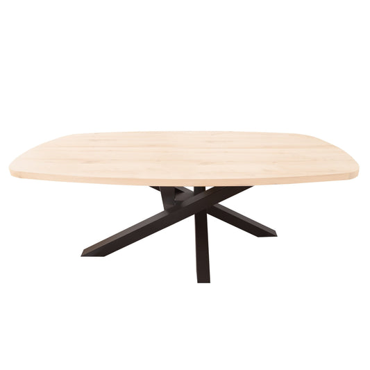 Deens Ovale Eettafel Logan | Deens Ovaal Eiken Blad | Stalen Zwart Gepoedercoate Twist Poot 1