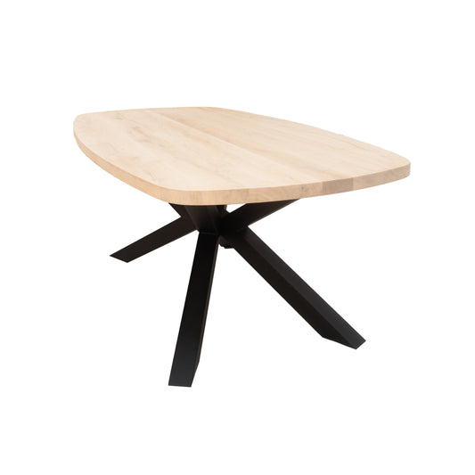 Deens Ovale Eettafel Marshall | Deens Ovaal Eiken Blad | Stalen Zwart Gepoedercoate Spider Poot 2