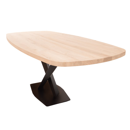 Deens Ovale Eettafel Stockton | Deens Ovaal Eiken Blad | Stalen Zwart Gepoedercoate V-Poot 2