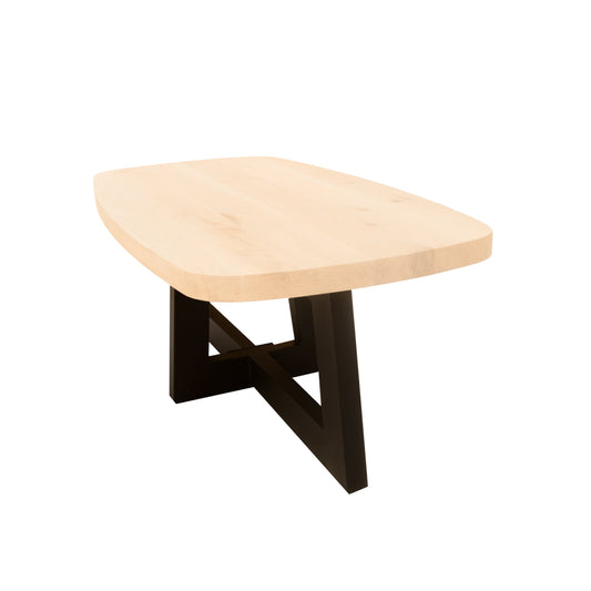 Deens Ovale Salontafel Carson | Deens Ovaal Eiken Blad | Stalen Zwart Dubbele U Poot 2