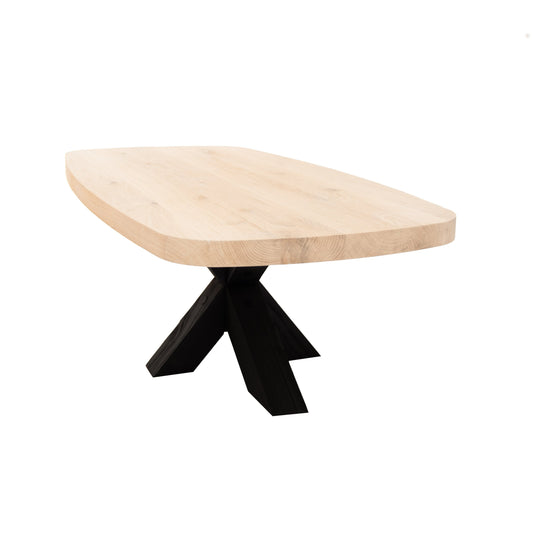 Deens Ovale Salontafel Loki | Deens Ovaal Eiken Blad | Handgemaakte Eiken Matrix Poot 2