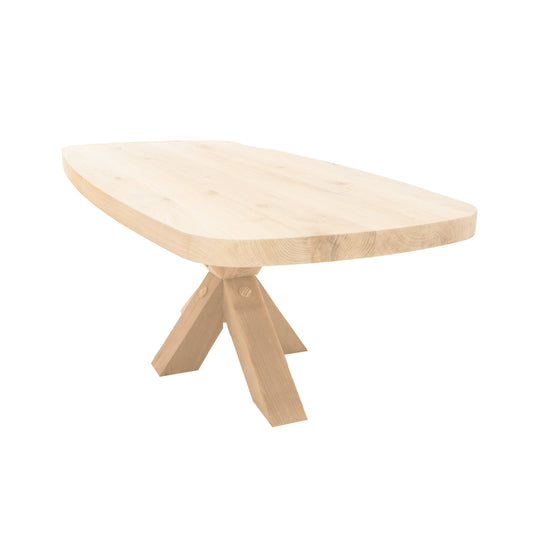 Deens Ovale Salontafel Perry | Deens Ovaal Eiken Blad | Handgemaakte Eiken Matrix Poot 2