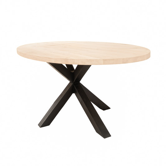 Ovale Eettafel Cody | Ovaal Eiken Blad | Handgemaakte Massief Eiken Matrix Poot Zwart 2