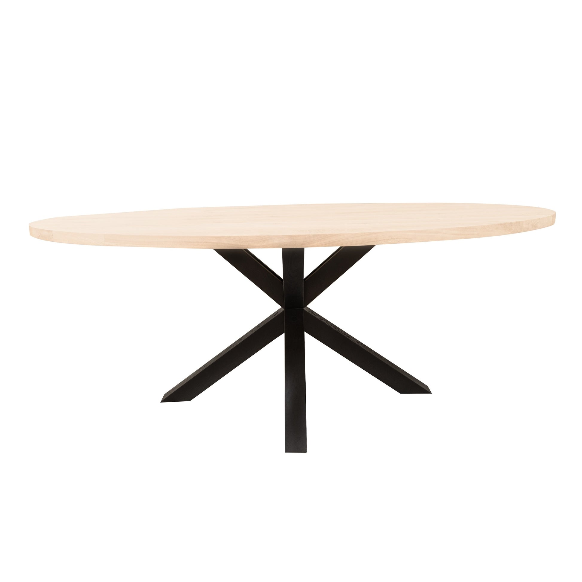 Ovale Eettafel Cody | Ovaal Eiken Blad | Handgemaakte Massief Eiken Matrix Poot Zwart 3