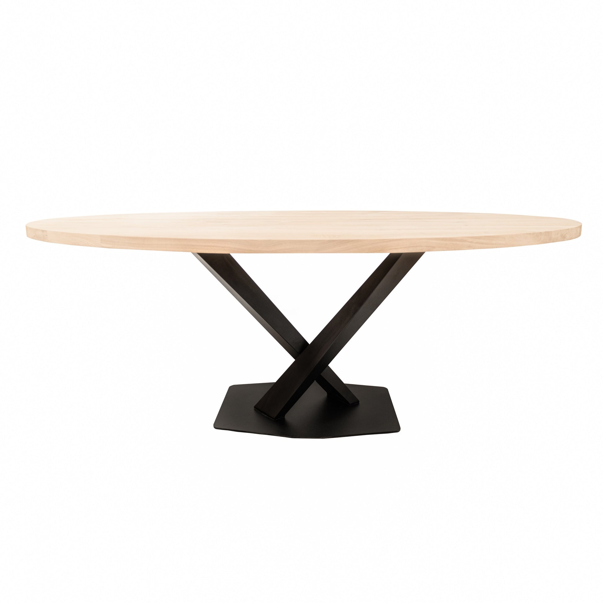 Ovale Eettafel Harrison | Ovaal Eiken Blad | Stalen Zwart Gepoedercoate Matrix Poot 3