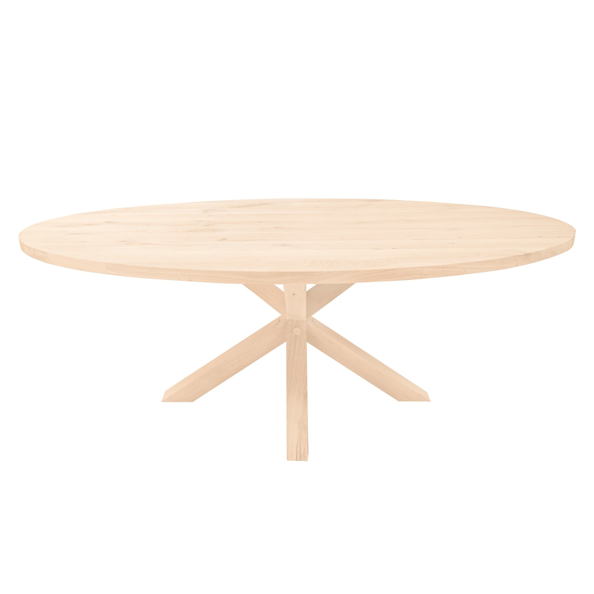 Ovale Eettafel Norman | Ovaal Eiken Blad | Handgemaakte Massief Eiken Matrix Poot Blank 1