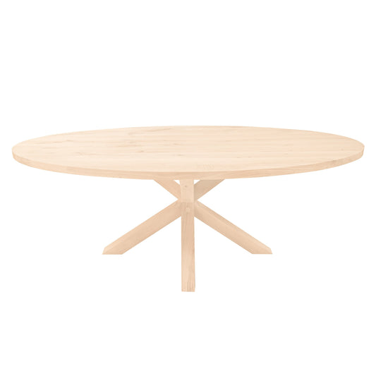 Ovale Eettafel Norman | Ovaal Eiken Blad | Handgemaakte Massief Eiken Matrix Poot Blank 1
