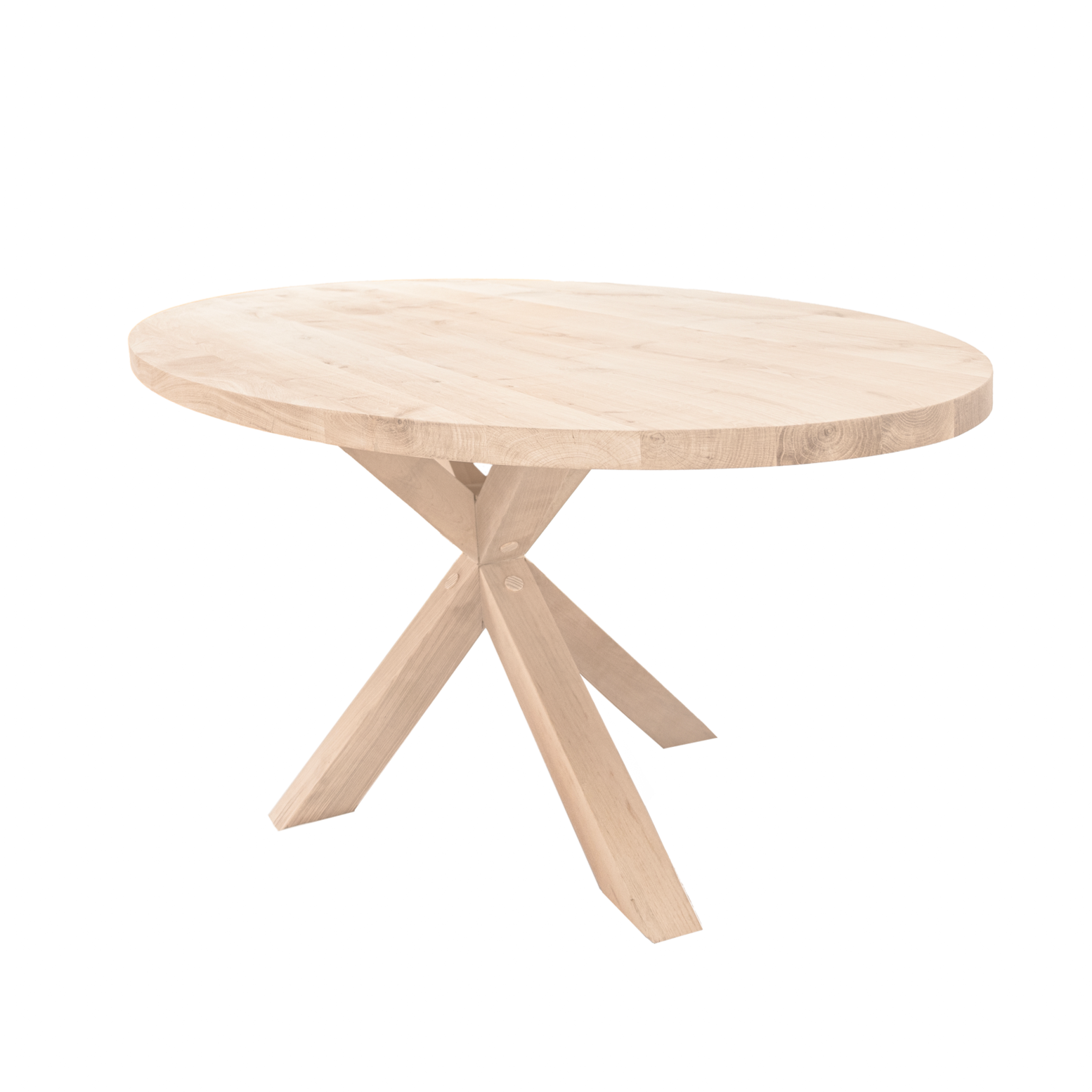 Ovale Eettafel Norman | Ovaal Eiken Blad | Handgemaakte Massief Eiken Matrix Poot Blank 2