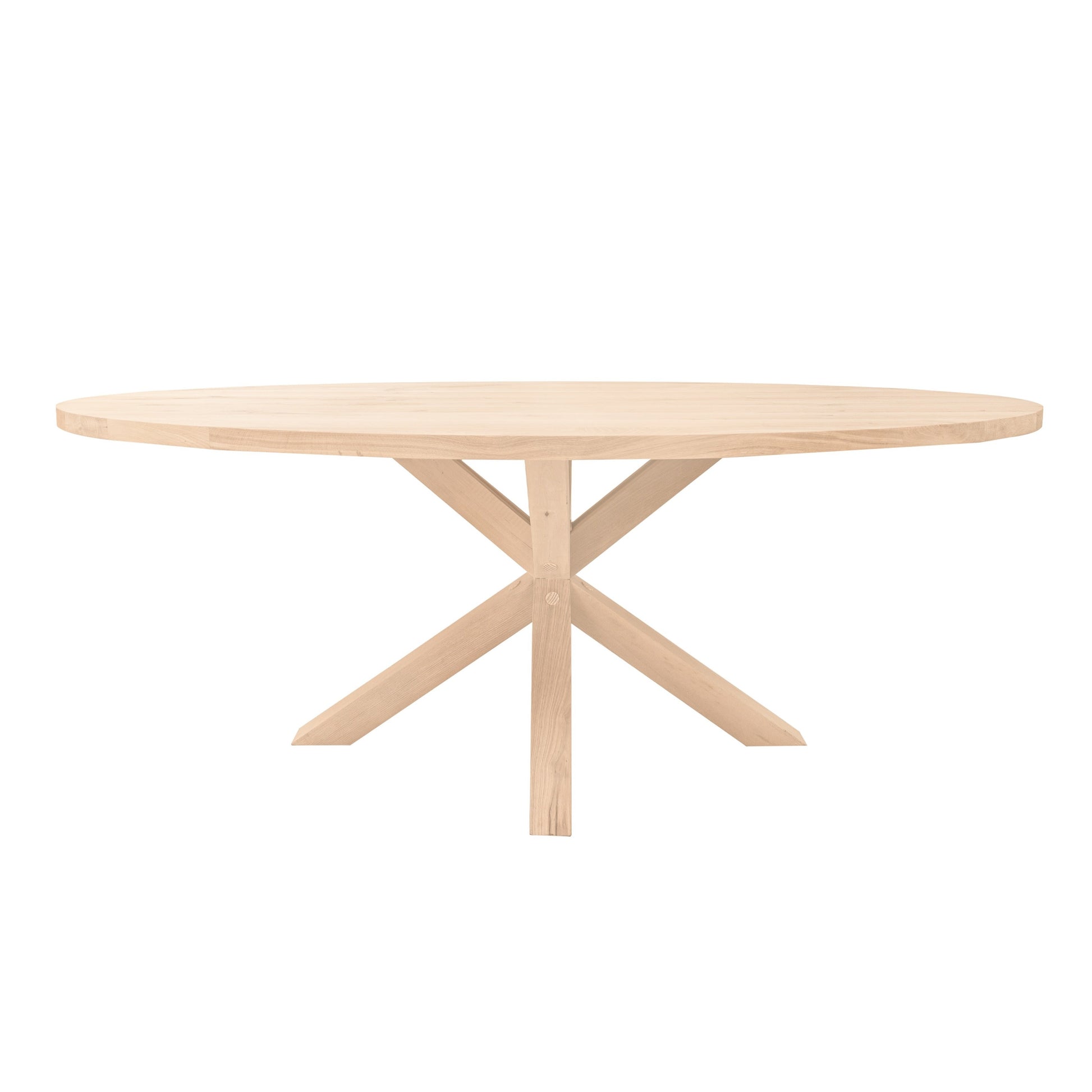 Ovale Eettafel Norman | Ovaal Eiken Blad | Handgemaakte Massief Eiken Matrix Poot Blank 3