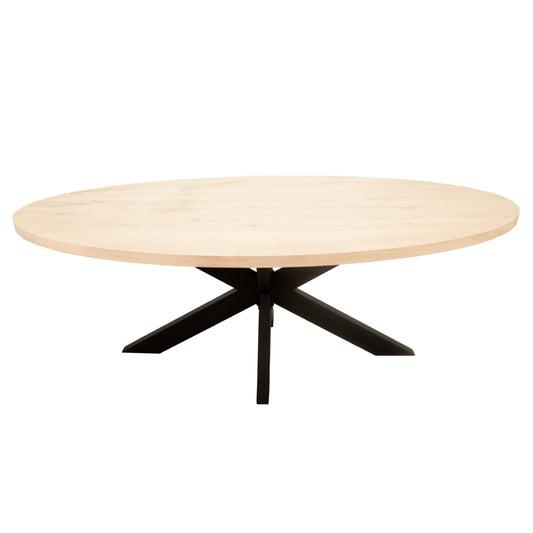 Ovale Eettafel Shelby | Ovaal Eiken Blad | Stalen Zwart Gepoedercoate Matrix Poot 1