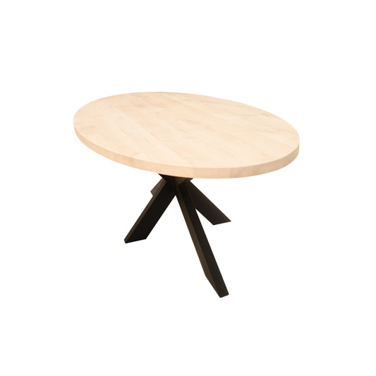 Ovale Eettafel Shelby | Ovaal Eiken Blad | Stalen Zwart Gepoedercoate Matrix Poot 2