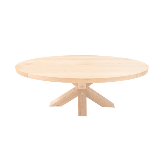 Ovale Salontafel Norman | Ovaal Eiken Blad | Handgemaakte Massief Eiken Matrix Poot Blank 1