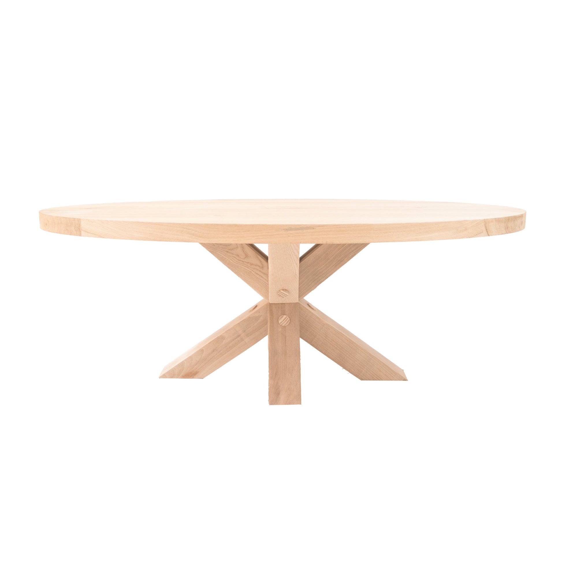 Ovale Salontafel Norman | Ovaal Eiken Blad | Handgemaakte Massief Eiken Matrix Poot Blank 3