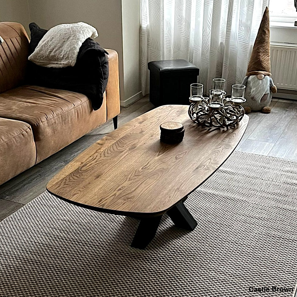 Eiken salontafel deens ovaal - Castle Brown