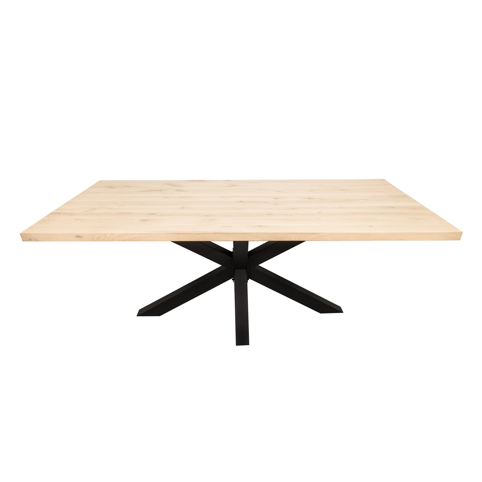Rechthoekige Eettafel Brooks | Rechthoekig Eiken Blad | Stalen Zwart Gepoedercoate Matrix Poot 1