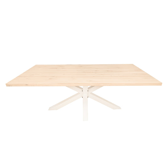 Rechthoekige Eettafel Lenoir | Rechthoekig Eiken Blad | Stalen Wit Gepoedercoate Matrix Poot 1