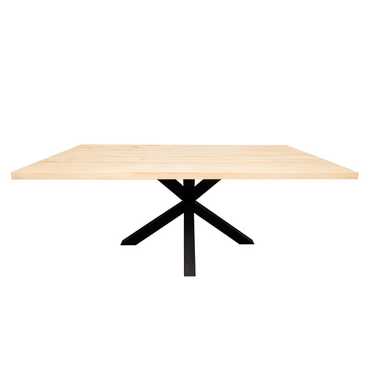 Rechthoekige Eettafel Levy | Rechthoekig Eiken Blad | Handgemaakte Eiken Matrix Poot 1