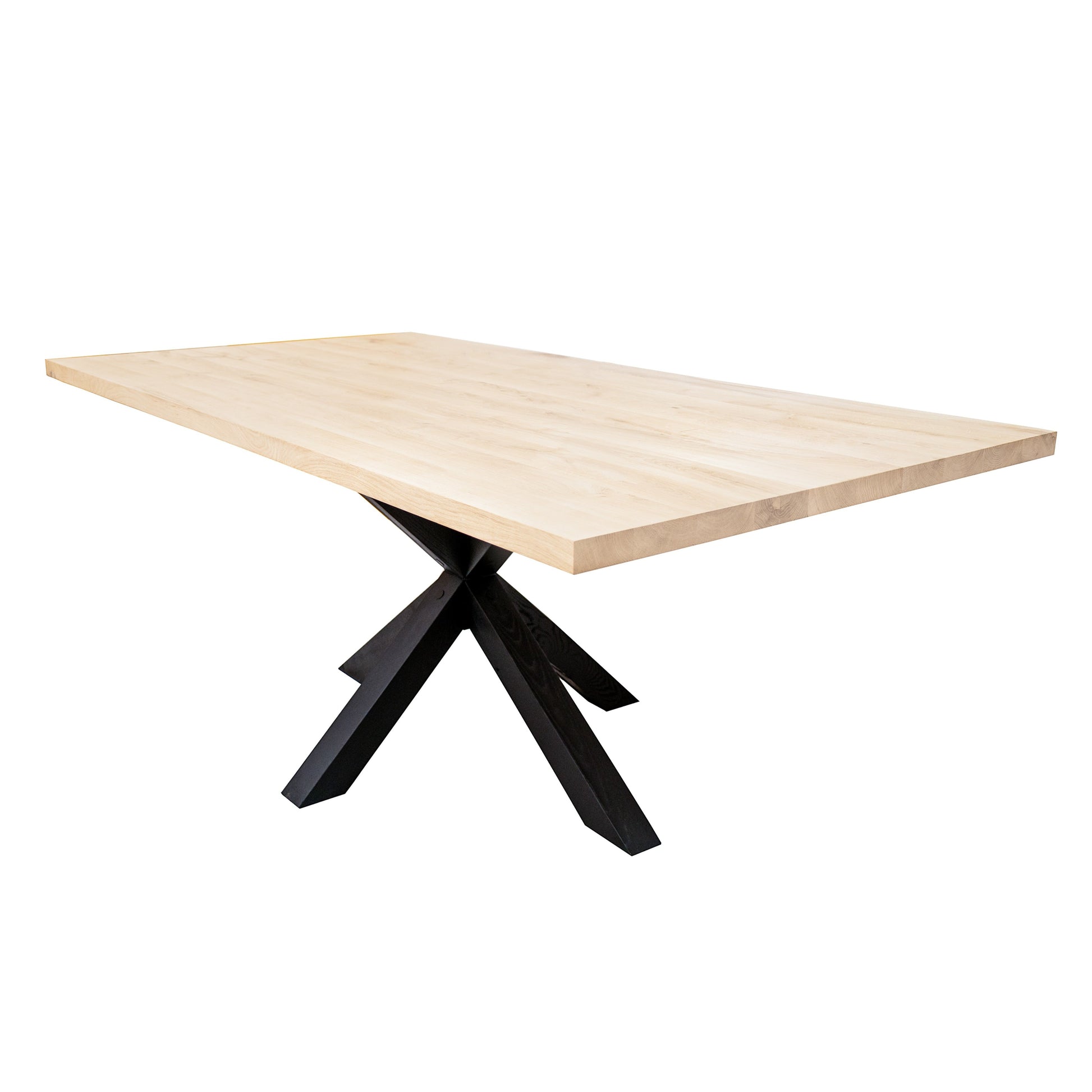 Rechthoekige Eettafel Levy | Rechthoekig Eiken Blad | Handgemaakte Eiken Matrix Poot 2