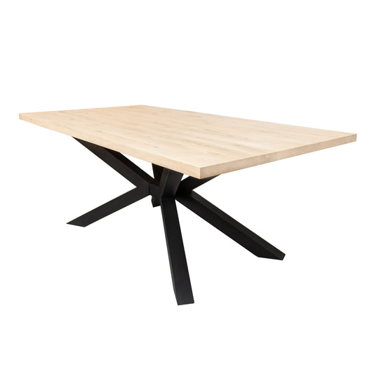 Rechthoekige Eettafel Mason | Rechthoekig Eiken Blad | Stalen Zwart Gepoedercoate Spider Poot 2