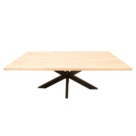 Rechthoekige Eettafel Montana | Rechthoekig Eiken Blad | Stalen Zwart Gepoedercoate Matrix Poot 1