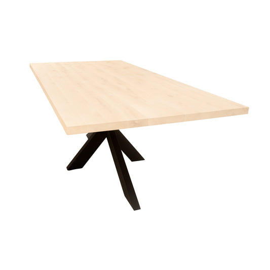 Rechthoekige Eettafel Montana | Rechthoekig Eiken Blad | Stalen Zwart Gepoedercoate Matrix Poot 2