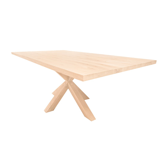 Rechthoekige Eettafel Russel | Rechthoekig Eiken Blad | Handgemaakte Eiken Matrix Poot Blank 2
