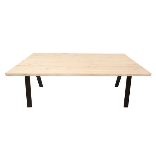 Rechthoekige Eettafel Smith | Rechthoekig Eiken Blad | Stalen Zwart Gepoedercoate Steel Poot 1