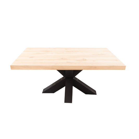 Rechthoekige Salontafel Levy | Rechthoekig Eiken Blad | Handgemaakte Eiken Matrix Poot 1