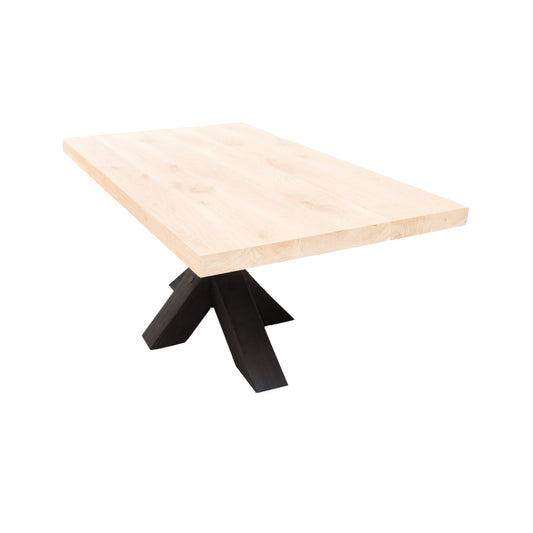 Rechthoekige Salontafel Levy | Rechthoekig Eiken Blad | Handgemaakte Eiken Matrix Poot 2