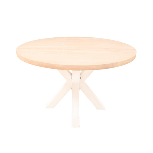 Ronde Eettafel Soho | Ronde Eiken Blad | Stalen Wit Gepoedercoate Matrix Poot 1