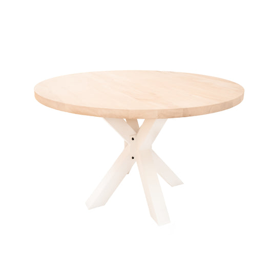Ronde Eettafel Soho | Ronde Eiken Blad | Stalen Wit Gepoedercoate Matrix Poot 2