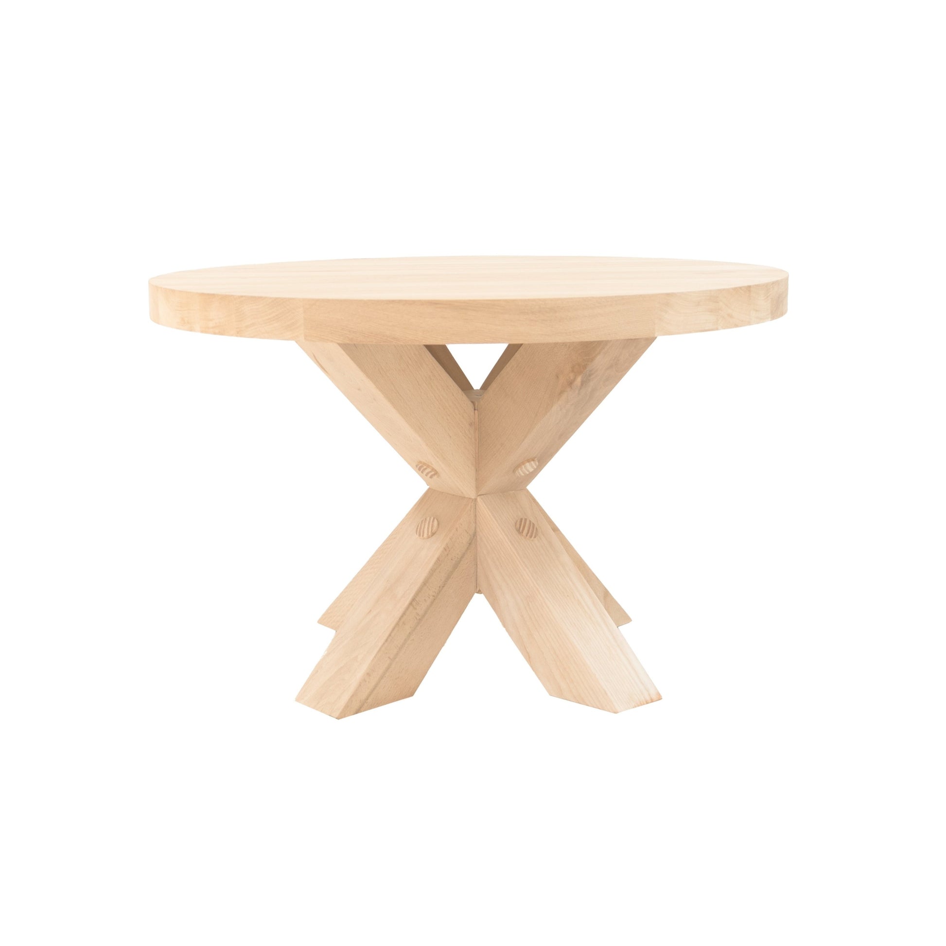 Ronde Salontafel Nolan | Ronde Eiken Blad | Massief Eiken Matrix Poot 3